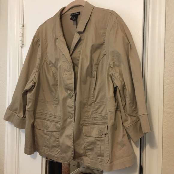 Lane Bryant Jackets & Blazers - Lane Bryant Tan Khaki Cotton Blazer